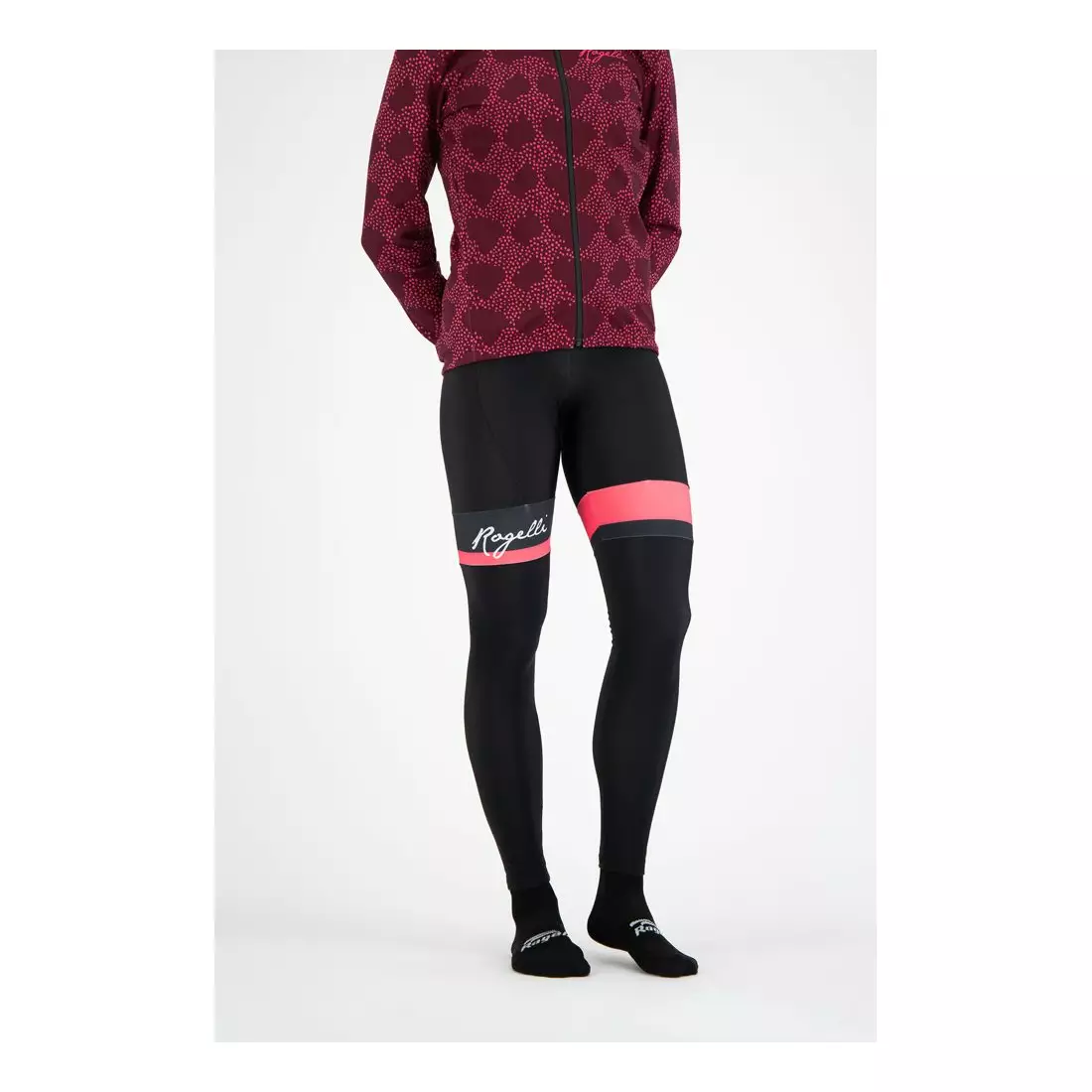 ROGELLI zimowe spodnie rowerowe damskie SELECT black/coral