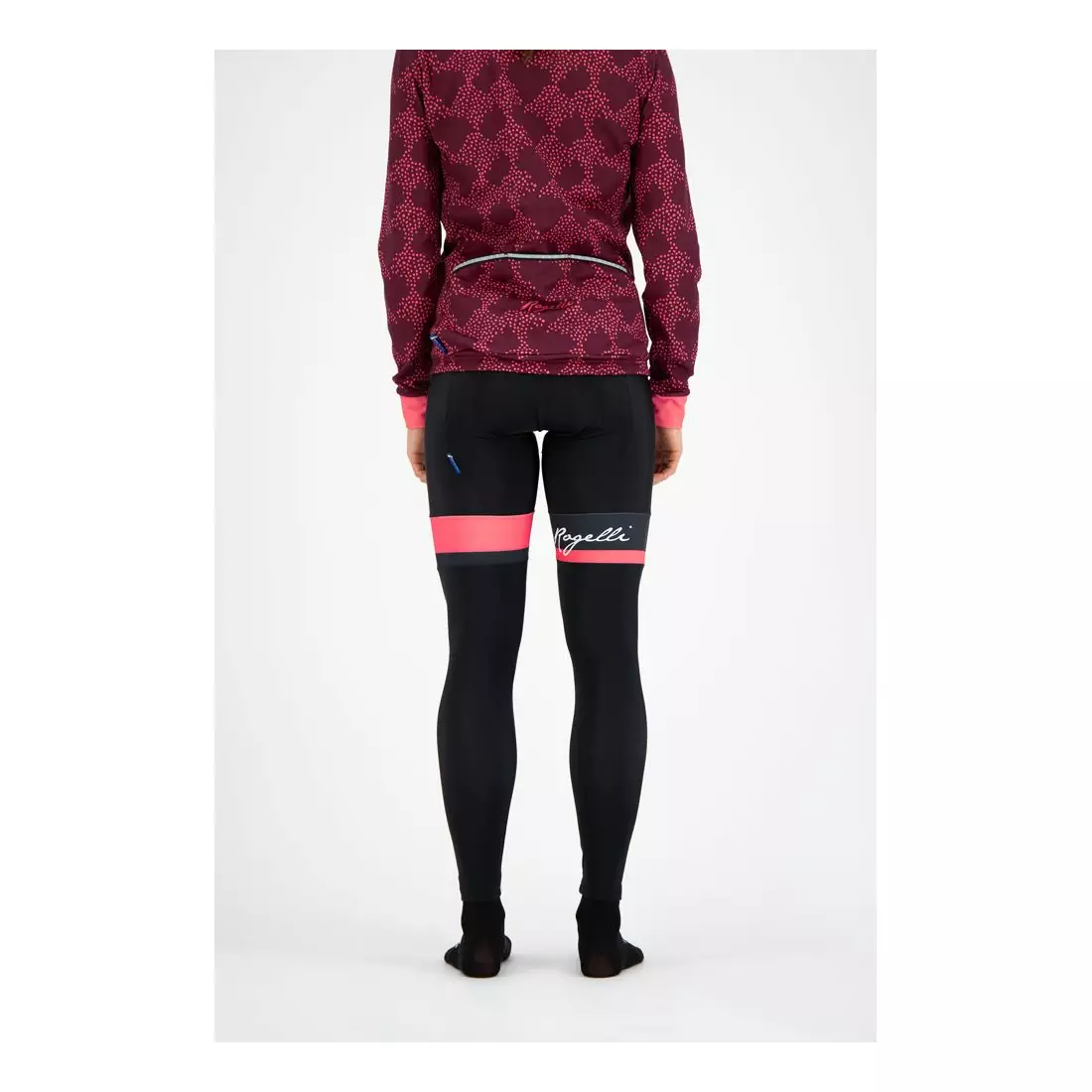 ROGELLI zimowe spodnie rowerowe damskie SELECT black/coral