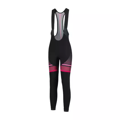 ROGELLI zimowe spodnie rowerowe damskie na szelkach IMPRESS black/pink