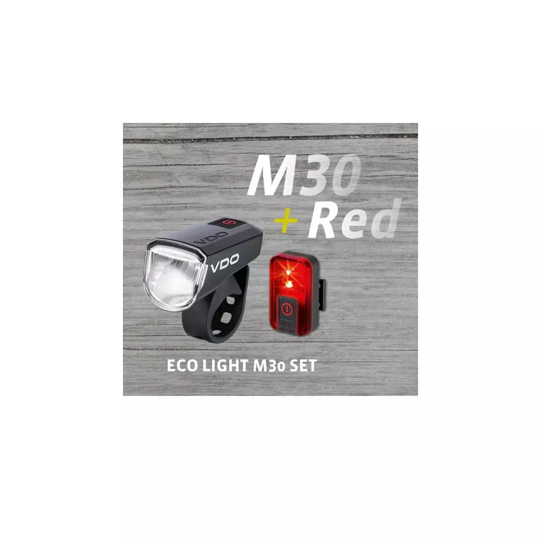 VDO M30+ECO LIGHT RED zestaw lampek rowerowych