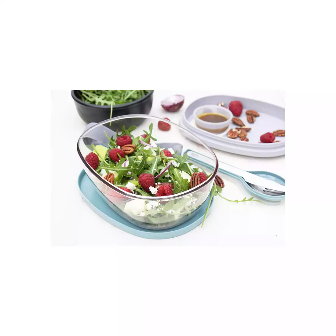 Mepal Ellipse pojemnik na sałatki Salad Box Nordic Blue, błękitny