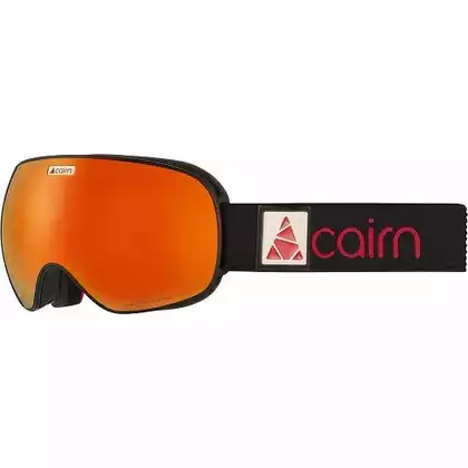 CAIRN gogle narciarskie/snowboardowe FOCUS OTG czarny mat/pomarańczowe lustro