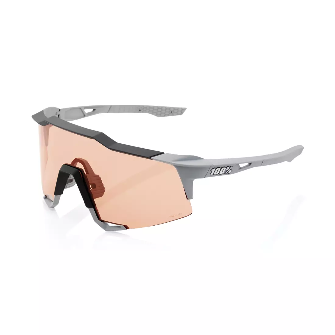 100% okulary sportowe SPEEDCRAFT (HiPER Coral Lens) Soft Tact Stone Grey STO-61001-424-01