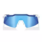 100% okulary sportowe SPEEDCRAFT SL (HiPER Blue Multilayer Mirror Lens) Matte White/Metallic Blue STO-61002-407-01