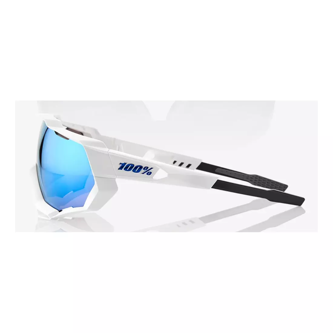 100% okulary sportowe SPEEDTRAP (HiPER Blue Multilayer Mirror Lens) Matte White STO-61023-407-01