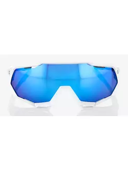 100% okulary sportowe SPEEDTRAP (HiPER Blue Multilayer Mirror Lens) Matte White STO-61023-407-01