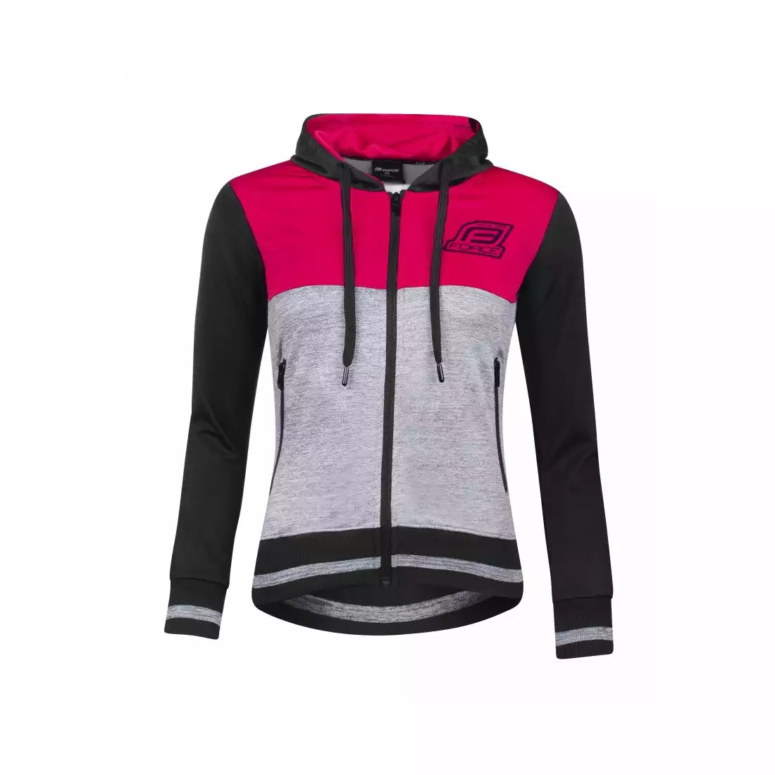 FORCE ADRIANA damska bluza sportowa, czarno-różowa