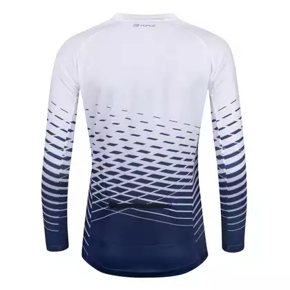 FORCE Koszulka rowerowa z długim rękawem MTB ANGLE, biało-niebieska, 9001430