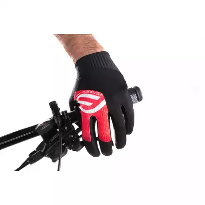 FORCE rękawiczki rowerowe unisex MTB POWER black/red 9056931