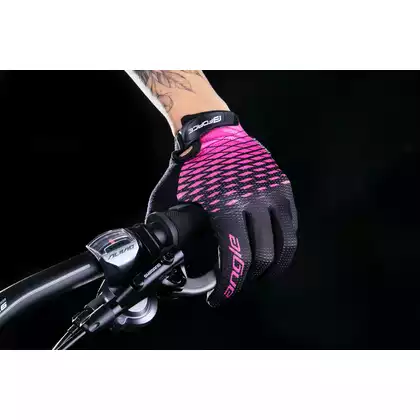 FORCE Rękawiczki rowerowe damskie MTB ANGLE, różowo-czarne 905723