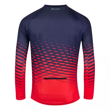 FORCE koszulka rowerowa z długim rękawem MTB ANGLE, niebiesko-czerwona, 9001446
