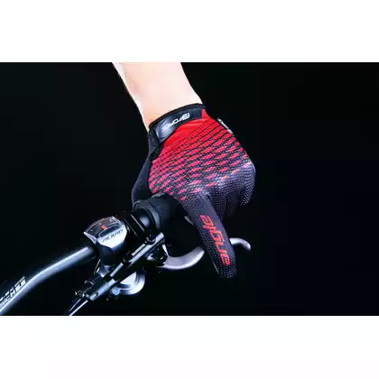 FORCE rękawiczki rowerowe MTB ANGLE, czerwono-czarne, 905722