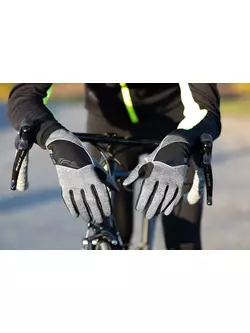 FORCE rękawiczki rowerowe softshell GALE grey 9056953