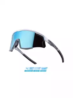 FORCE SONIC okulary rowerowe / sportowe, biało-szare