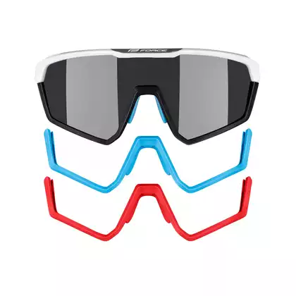 FORCE okulary rowerowe / sportowe APEX, biało-szare, 910891