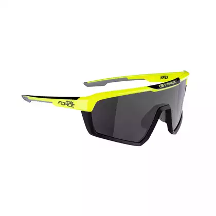 FORCE okulary rowerowe / sportowe APEX, fluo-czarne, 910892