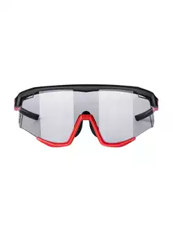 FORCE okulary rowerowe / sportowe SONIC, Fotochromowe, czarno-czerwone, 910957