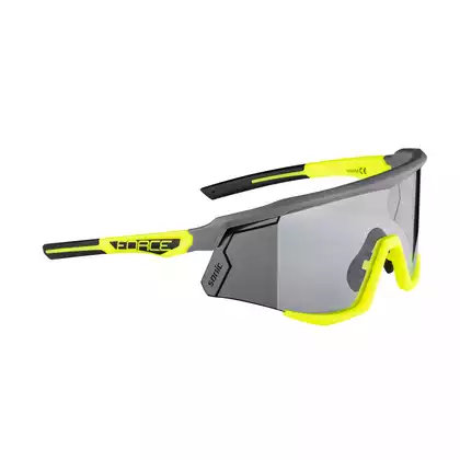 FORCE okulary rowerowe / sportowe SONIC, fotochromowa, szaro-fluo, 910958