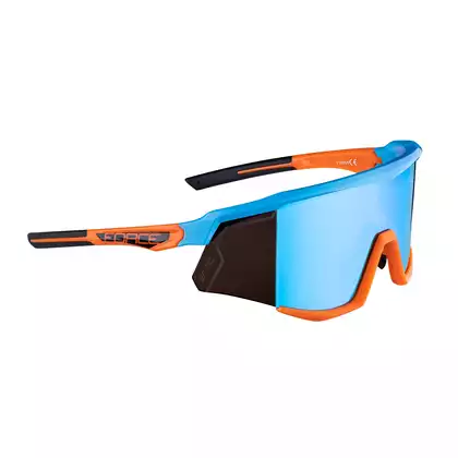 FORCE okulary rowerowe / sportowe SONIC, niebiesko-pomarańczowe, 910955