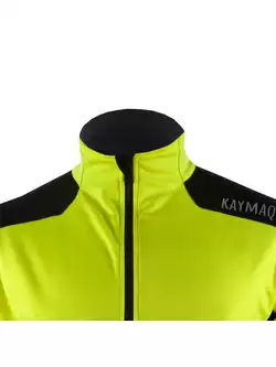 KAYMAQ JWS-003 męska zimowa kurtka rowerowa softshell fluor żółty