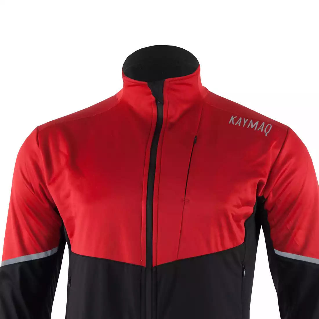 KAYMAQ JWS-004 męska zimowa kurtka rowerowa softshell czerwony-czarny