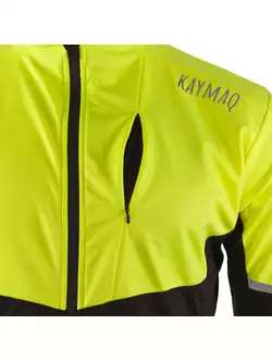 KAYMAQ JWS-004 męska zimowa kurtka rowerowa softshell fluor żółty-czarny