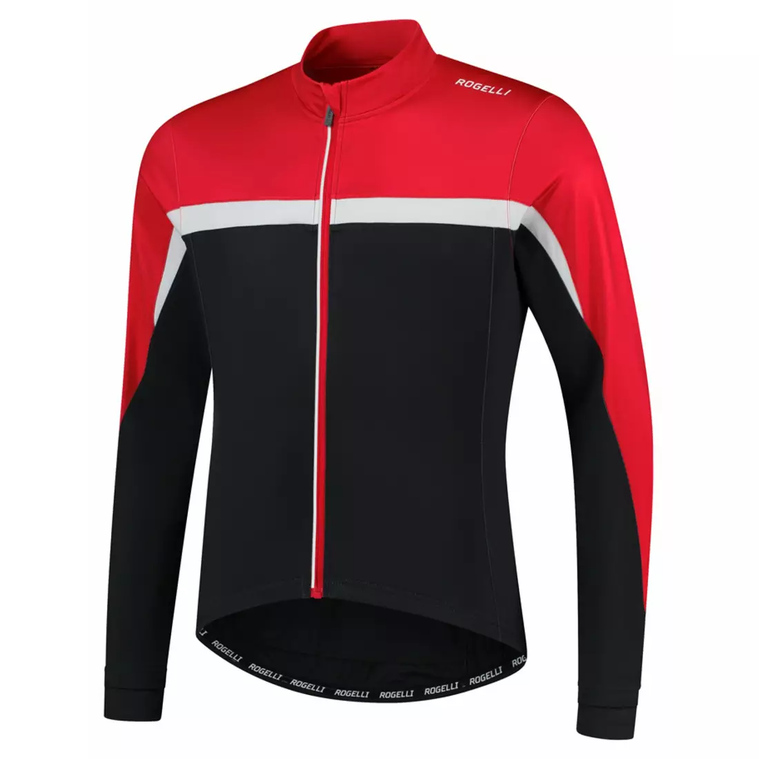 Rogelli Męska ocieplana bluza rowerowa COURSE, czerwona, ROG351005