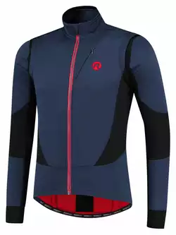 Rogelli Męska zimowa kurtka rowerowa, softshell BRAVE niebiesko-czerwona ROG351025