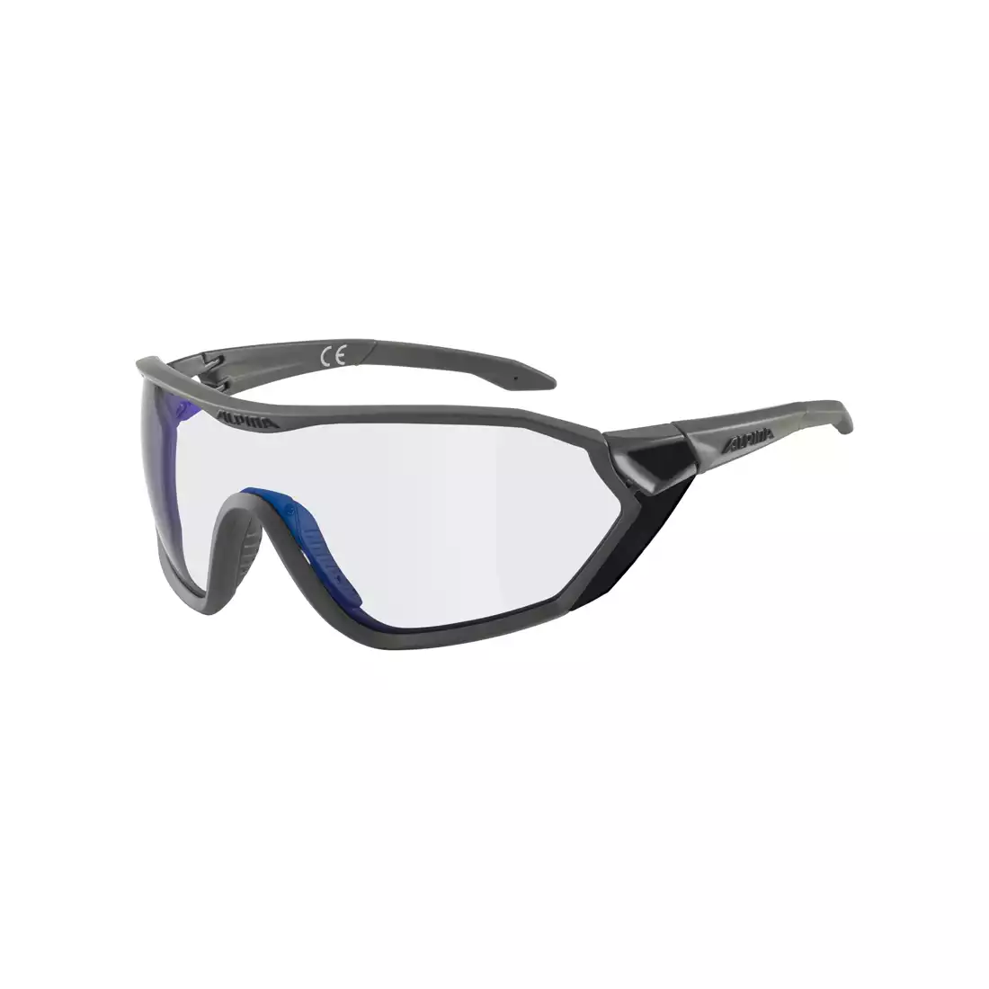 ALPINA S-WAY VM Okulary sportowe fotochromowe, moon-grey matt, blue mirrorr