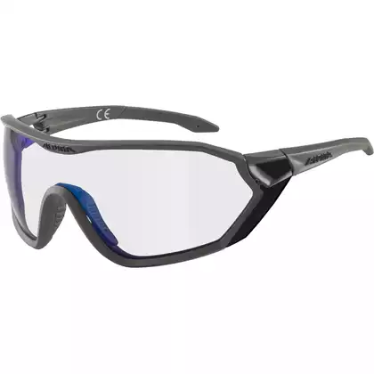 ALPINA S-WAY VM Okulary sportowe fotochromowe, moon-grey matt, blue mirrorr