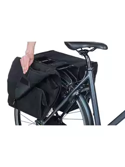 BASIL KAVAN ECO CLASSIC ROUNDED DOUBLE BAG 46L, torba rowerowa na bagażnik, black 