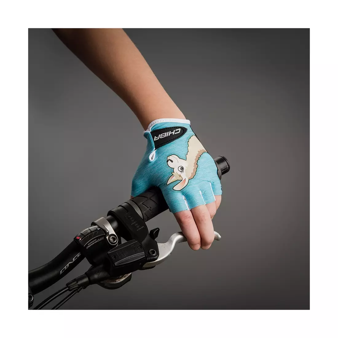 CHIBA COOL KIDS dziecięce rękawiczki rowerowe niebieskie/lama