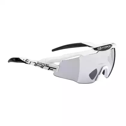 FORCE okulary rowerowe / sportowe EVEREST fotochromowe, biało-czarne, 910915