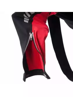 KAYMAQ DKBT-2022 ocieplane spodnie rowerowe, wkładka żelowa, szelki czarny-czerwony