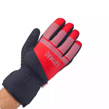 KAYMAQ GLW-002 zimowe rękawiczki rowerowe, czarny-czerwony