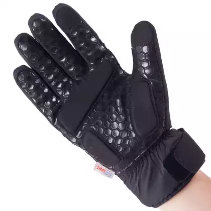 KAYMAQ zimowe rękawiczki rowerowe, czarny GLW-003