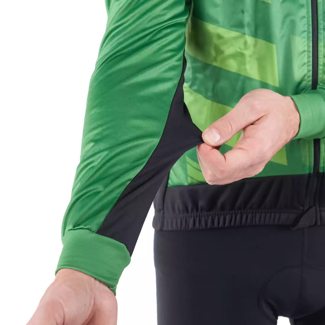 KAYMAQ JWS-001 męska zimowa kurtka rowerowa Softshell zielony