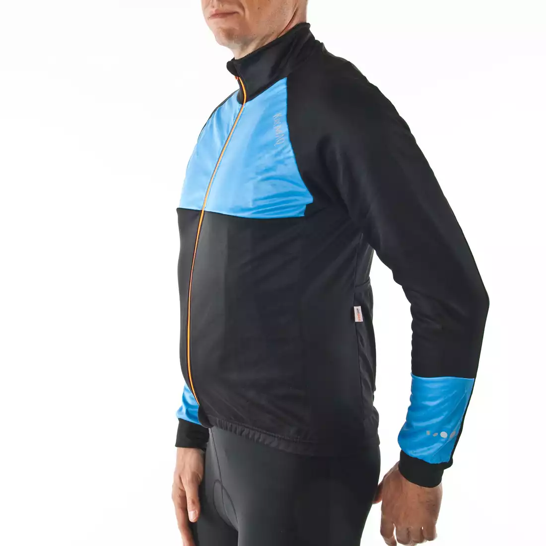 KAYMAQ JWS-002 męska zimowa kurtka rowerowa Softshell, niebieski-czarny