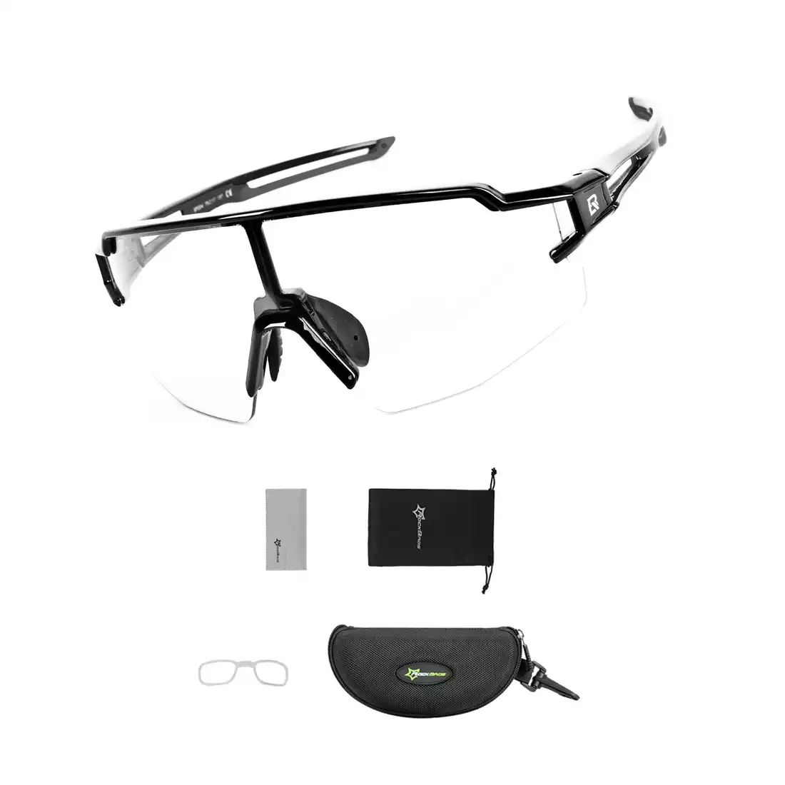 Rockbros 10175 okulary sportowe z fotochromem + wkładka korekcyjna black