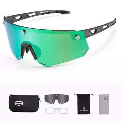 Rockbros SP213GY okulary rowerowe / sportowe z polaryzacją czarne 
