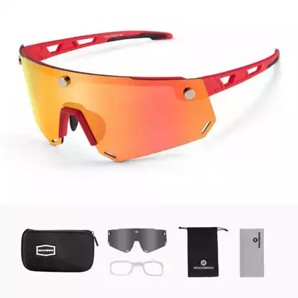 Rockbros SP213RB okulary rowerowe / sportowe z polaryzacją czerwone 