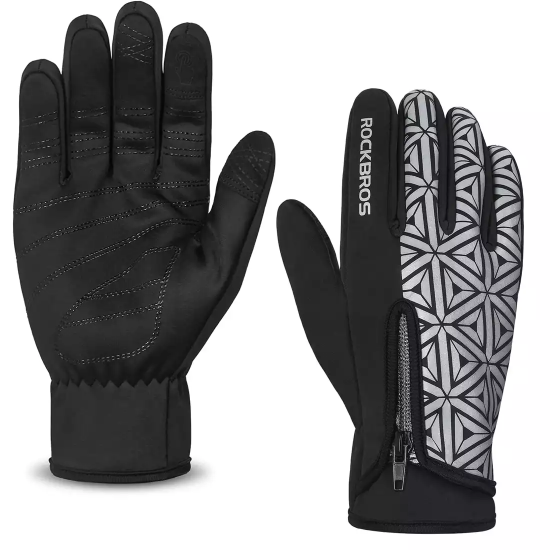Rockbros zimowe rękawiczki rowerowe softshell black 16140778002