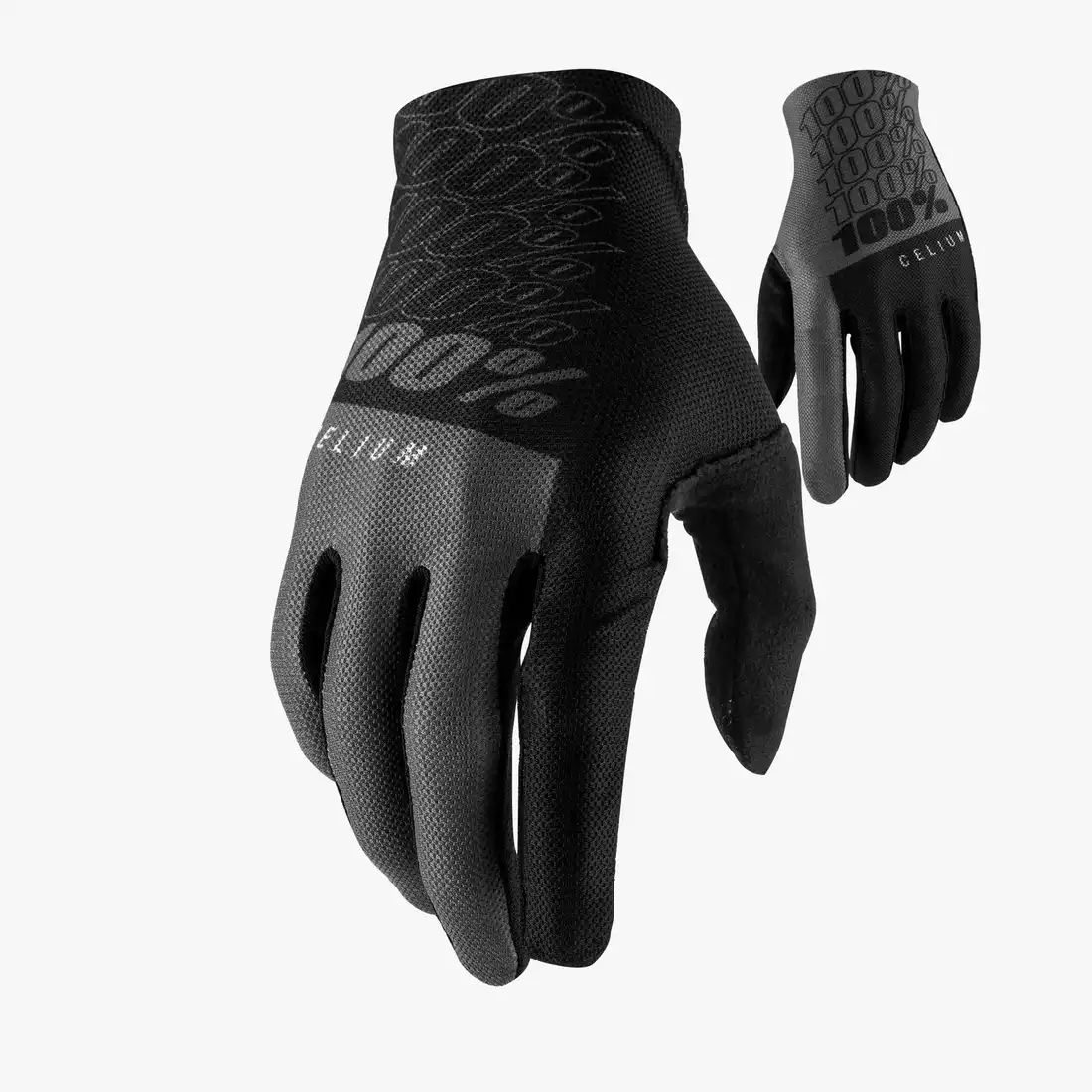 100% CELIUM męskie rękawiczki rowerowe, czarno szare