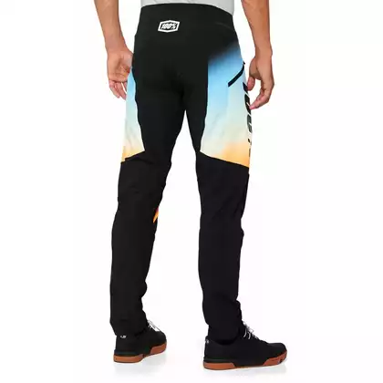 100% R-CORE X Spodnie rowerowe męskie Limited Edition, czarno-pomarańczowe