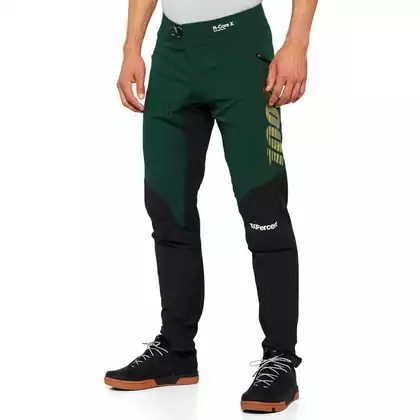 100% R-CORE X Spodnie rowerowe męskie Limited Edition, zielono-czarne