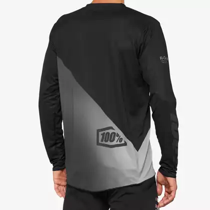 100% R-CORE X męska koszulka rowerowa z długim rękawem, black grey 