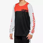 100% R-CORE Youth juniorska koszulka rowerowa z długim rękawem, black racer red 