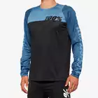 100% R-CORE męska koszulka rowerowa z długim rękawem, black slate blue 