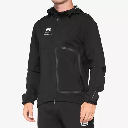 100% HYDROMATIC Jacket Black męska rowerowa kurtka przeciwdeszczowa, czarna