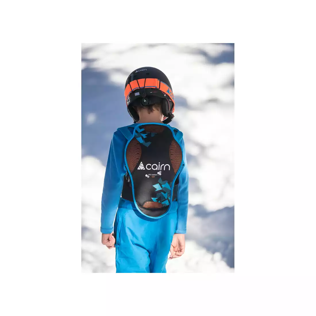 CAIRN PRO IMPAKT JR D3O dziecięcy ochraniacz pleców narty / snowboard, czarno-niebieski